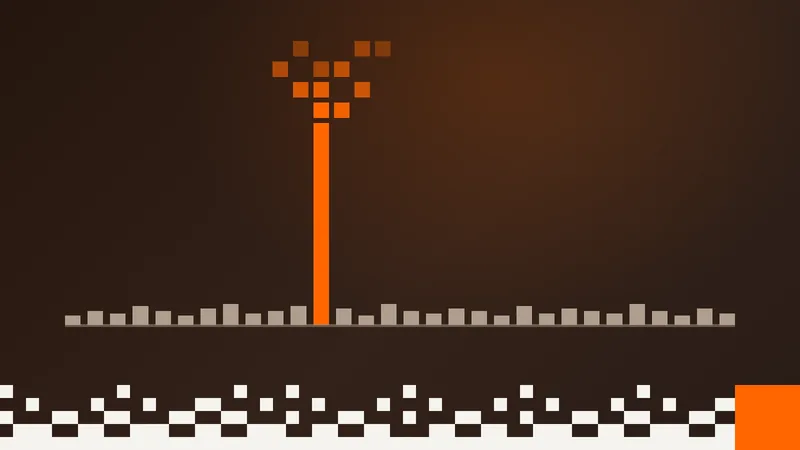 Grafický cover článku o odstranění chybné konverze z Google Ads s pixelovým motivem v oranžových a hnědých tónech