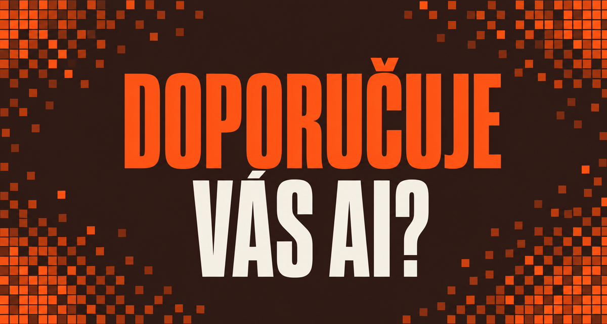 Grafický cover článku o tom, jestli vás AI doporučuje, s pixelovým motivem v oranžových a hnědých tónech